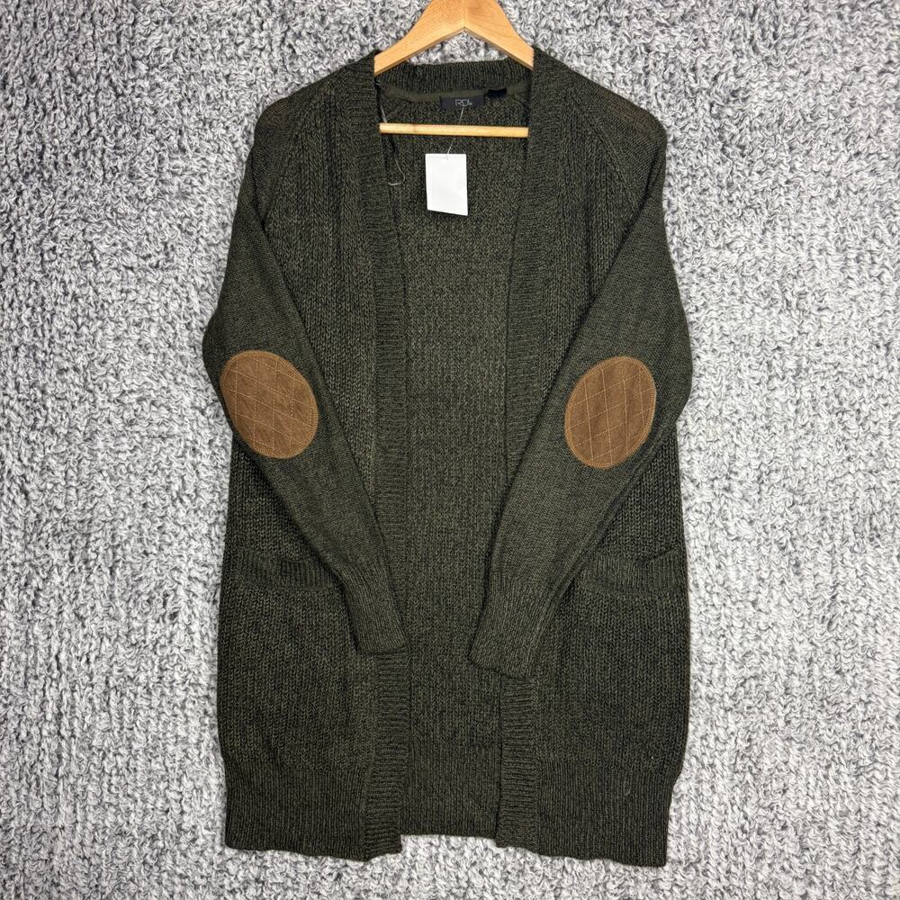 RDI Cardigan Burnt Olive Twist Olive Green Brown Sweater Size Medium Oversized - Picture 2 of 9
